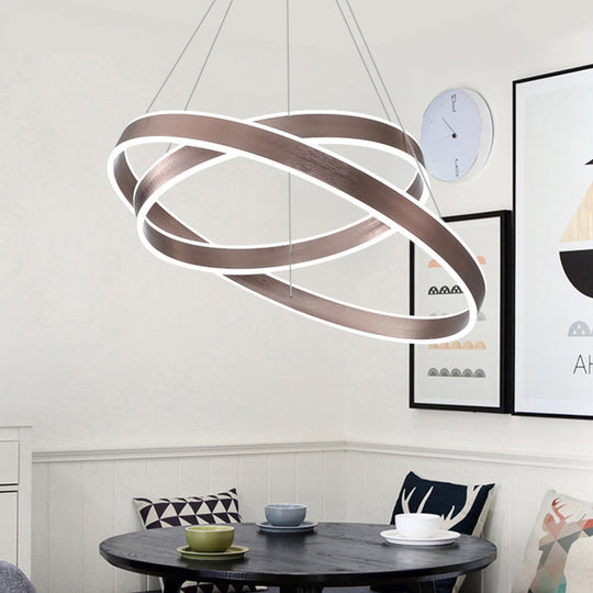 Modern Twisted Pendant Chandelier - Acrylic 1/2/3 Lights Brown Natural Light 2 /