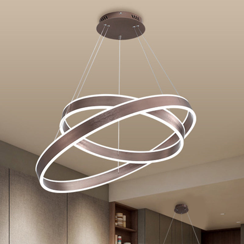 Modern Twisted Pendant Chandelier - Acrylic 1/2/3 Lights Brown Natural Light