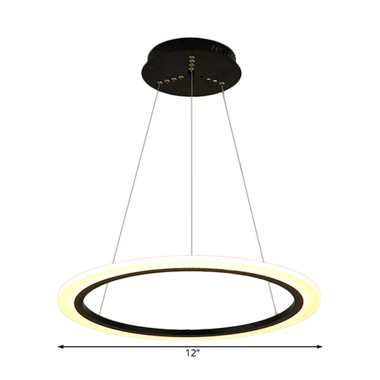 Contemporary Gold Led Ring Pendant Chandelier With Acrylic Lights In White/Warm Light