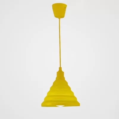 Kids Colorful Hanging Pendant Light For Game Room - Single Head Metal Conical Design