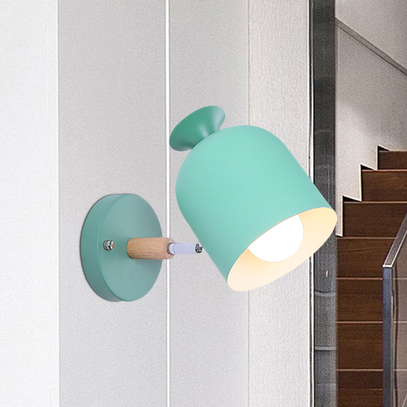 Modern Rotatable Wall Light For Adult Bedrooms - Cup Shade Metal Sconce (Macaron Loft)