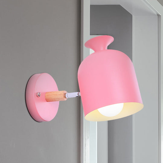 Modern Rotatable Wall Light For Adult Bedrooms - Cup Shade Metal Sconce (Macaron Loft)