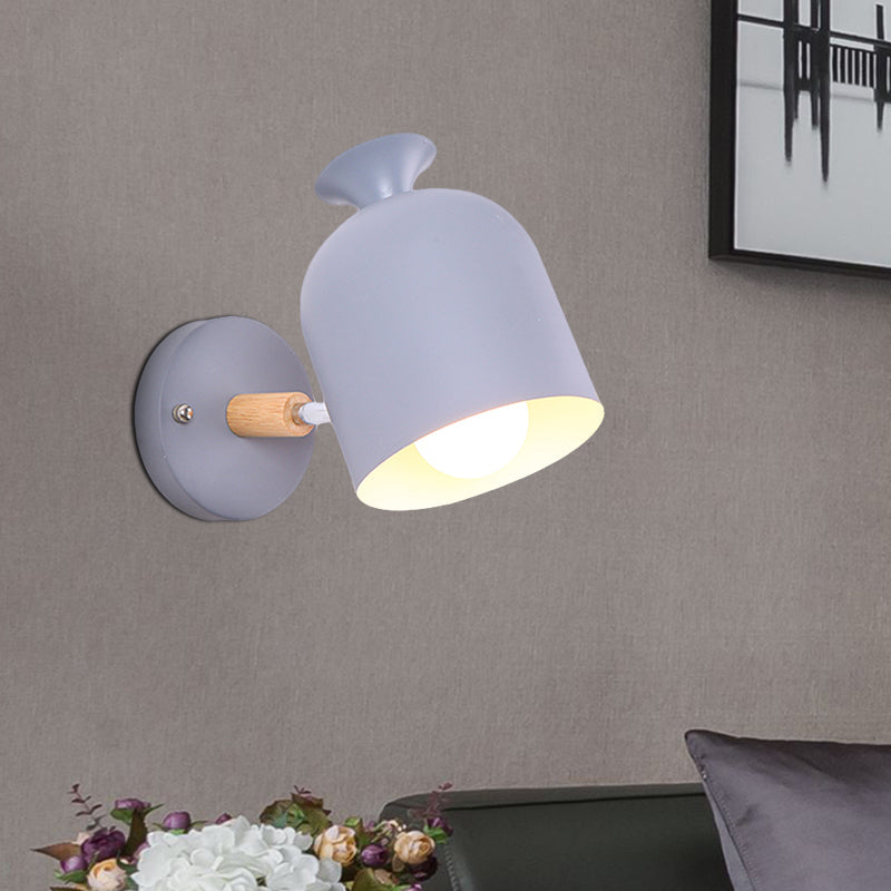 Modern Rotatable Wall Light For Adult Bedrooms - Cup Shade Metal Sconce (Macaron Loft)