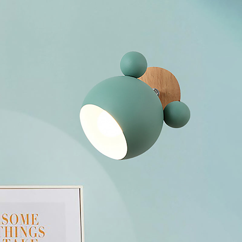 Nordic Style Globe Wood & Metal Wall Light - Perfect For Restaurant Hallway