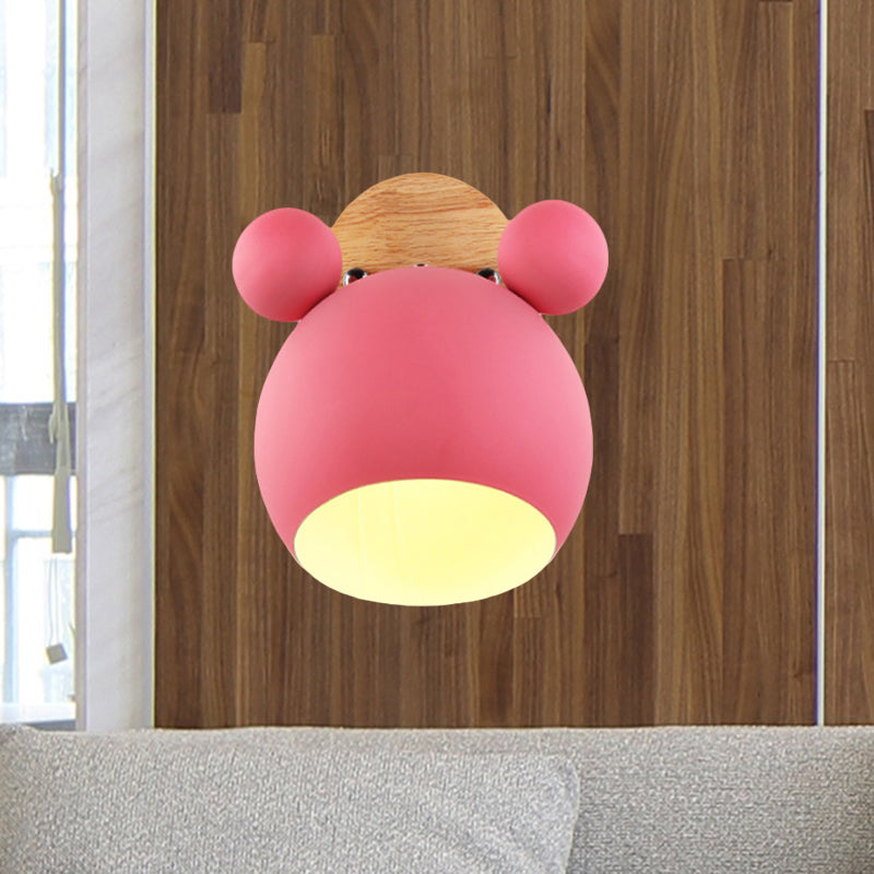 Nordic Style Globe Wood & Metal Wall Light - Perfect For Restaurant Hallway