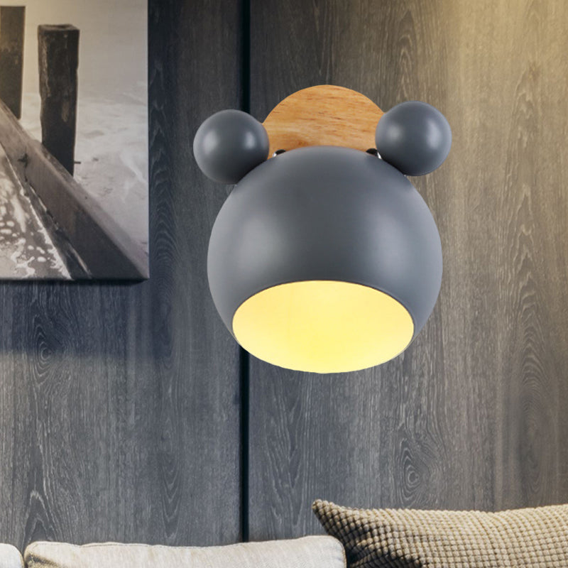 Nordic Style Globe Wood & Metal Wall Light - Perfect For Restaurant Hallway