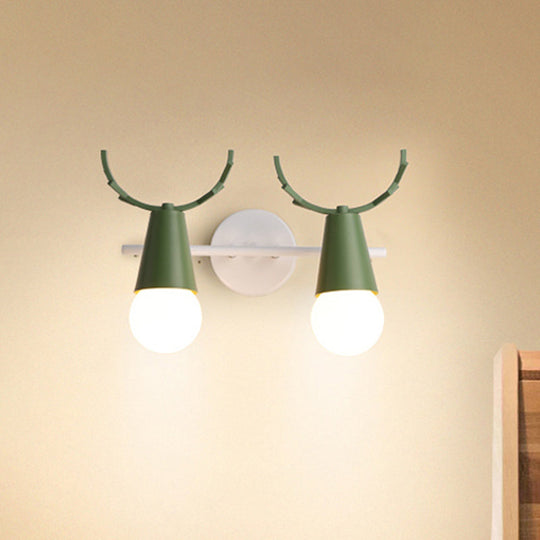 Antler Cone Wall Light: Contemporary Metal Sconce For Study Room