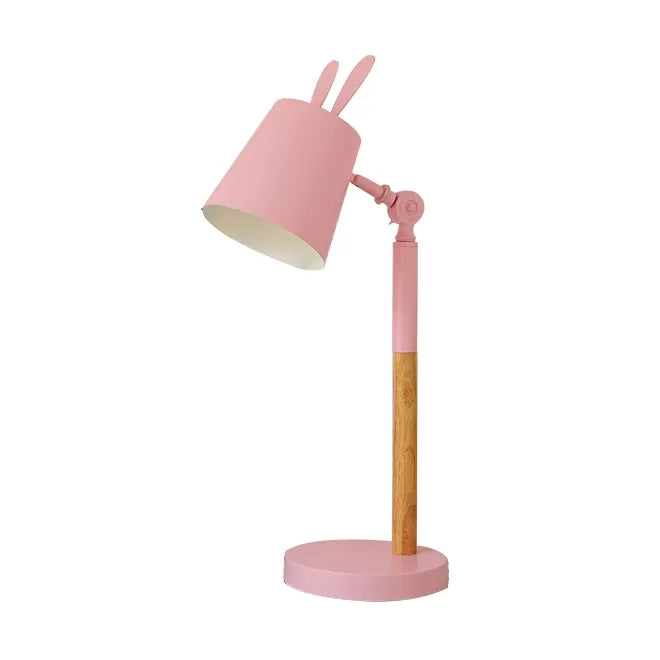 Rotatable Metal Bunny Desk Light: Perfect For Dormitory And Bedroom Study Pink