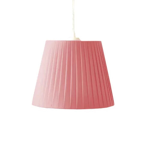 Tapered Fold Hanging Light - Fabric Pendant For Dining Room