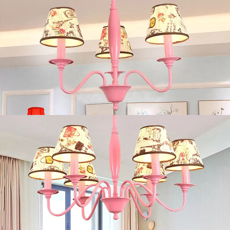 Metal Pink Bag-Inspired Chandelier Light For Contemporary Girls Bedroom