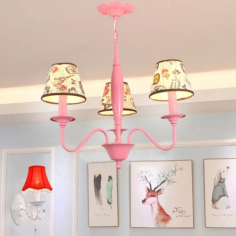 Metal Pink Bag-Inspired Chandelier Light For Contemporary Girls Bedroom