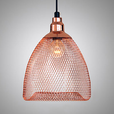 Bell Metal Pendant Light - Industrial Single-Bulb Ceiling Fixture In Black/White/Copper For Dining