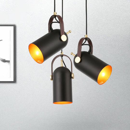 Antiqued 1-Head Suspension Lamp In Black: Half Capsule Iron Hanging Light For Dining Room With