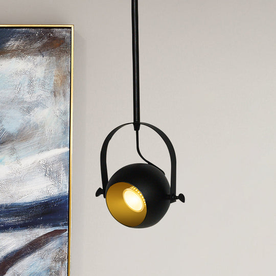 Adjustable Led Dome Pendant Light In Antiqued Black Metallic Finish