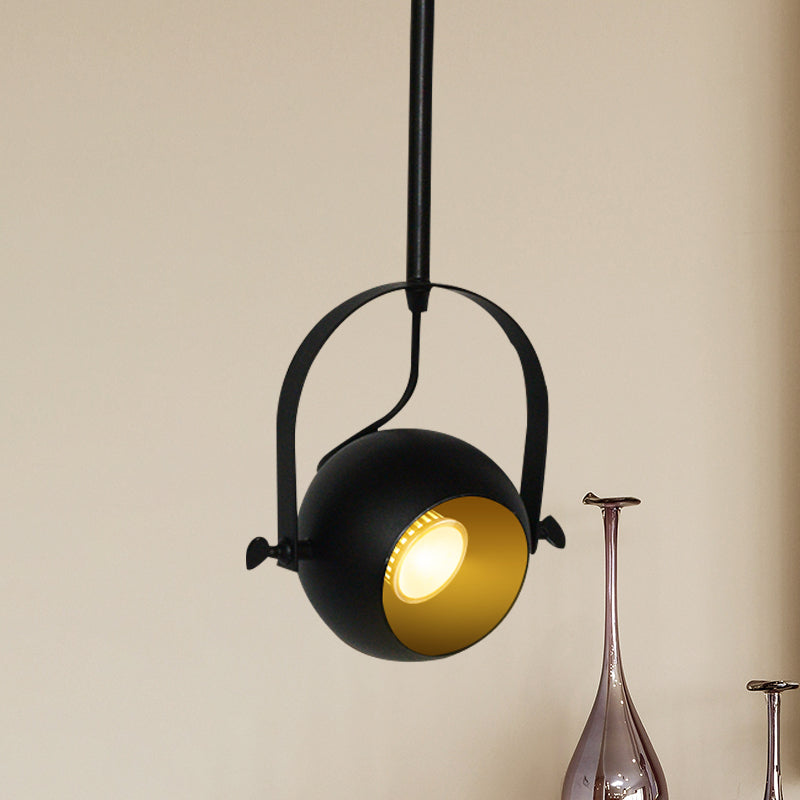 Adjustable Led Dome Pendant Light In Antiqued Black Metallic Finish