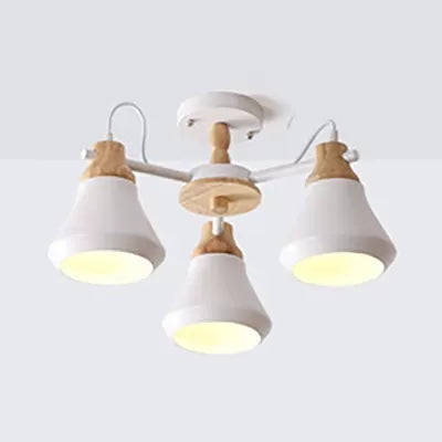 Nordic Style Child Bedroom Pendant Light With Metal Urn Shade - 3-Bulb Chandelier