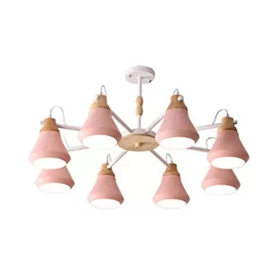 Metal Urn Shaped Suspension Light - Pink Kindergarten Macaron Style Chandelier