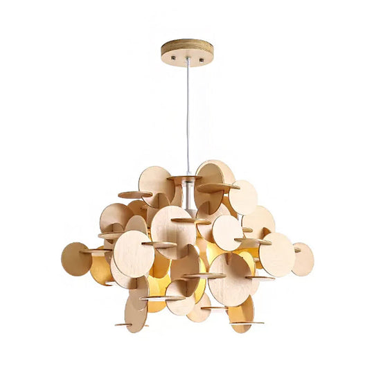 Kids Dot Decor Chandelier:woody Hanging Light For Dining & Nursing Room