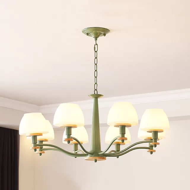 Stylish Macaron Pendant Light - 6-Head Metal Chandelier For Living Room