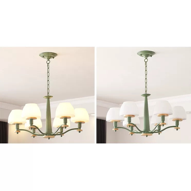 Stylish Macaron Pendant Light - 6-Head Metal Chandelier For Living Room