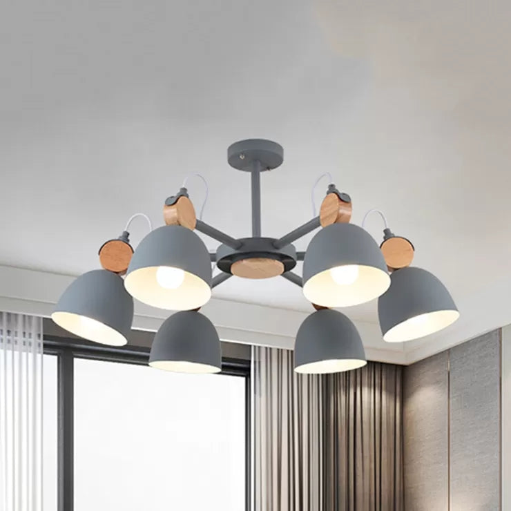 Nordic Metal Chandelier With 6 Rotatable Heads For Nursing Room