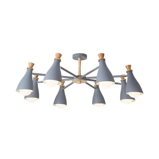 Macaron Style Metal Bottle Chandelier - Ideal For Living Room And Nursery Stylish Hanging Light