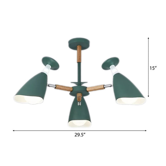 Metal Goblet Chandelier Loft Suspension Light For Baby Bedroom - Rotatable And Stylish Macaron