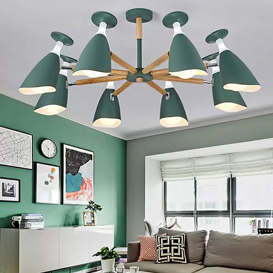 Metal Goblet Chandelier Loft Suspension Light For Baby Bedroom - Rotatable And Stylish Macaron