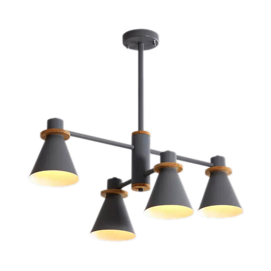 Modern Macaron Pendant Light: Stylish Metallic Chandelier For Child Bedroom 4 / Grey