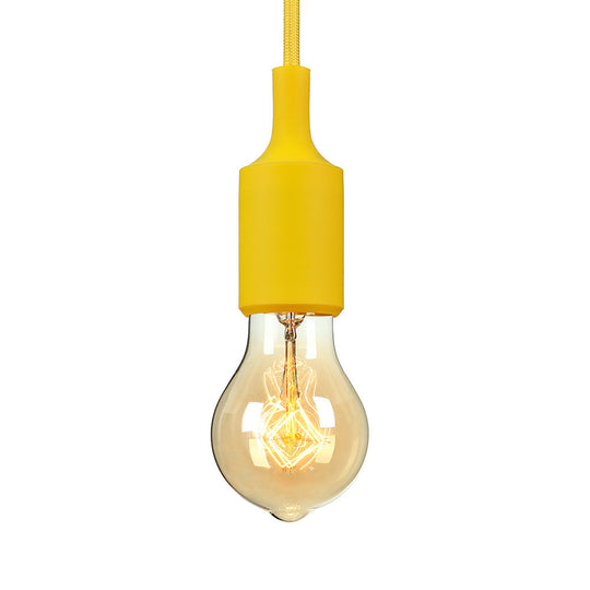 Industrial Silica Gel Pendant Ceiling Light With Adjustable Cord - Exposed Bulb Design For Dining