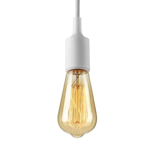 Industrial Silica Gel Pendant Ceiling Light With Adjustable Cord - Exposed Bulb Design For Dining