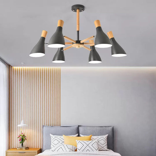 Macaron Half-Bottle Chandelier - Metallic Candy Colored Pendant Light For Nursery 6 / Grey