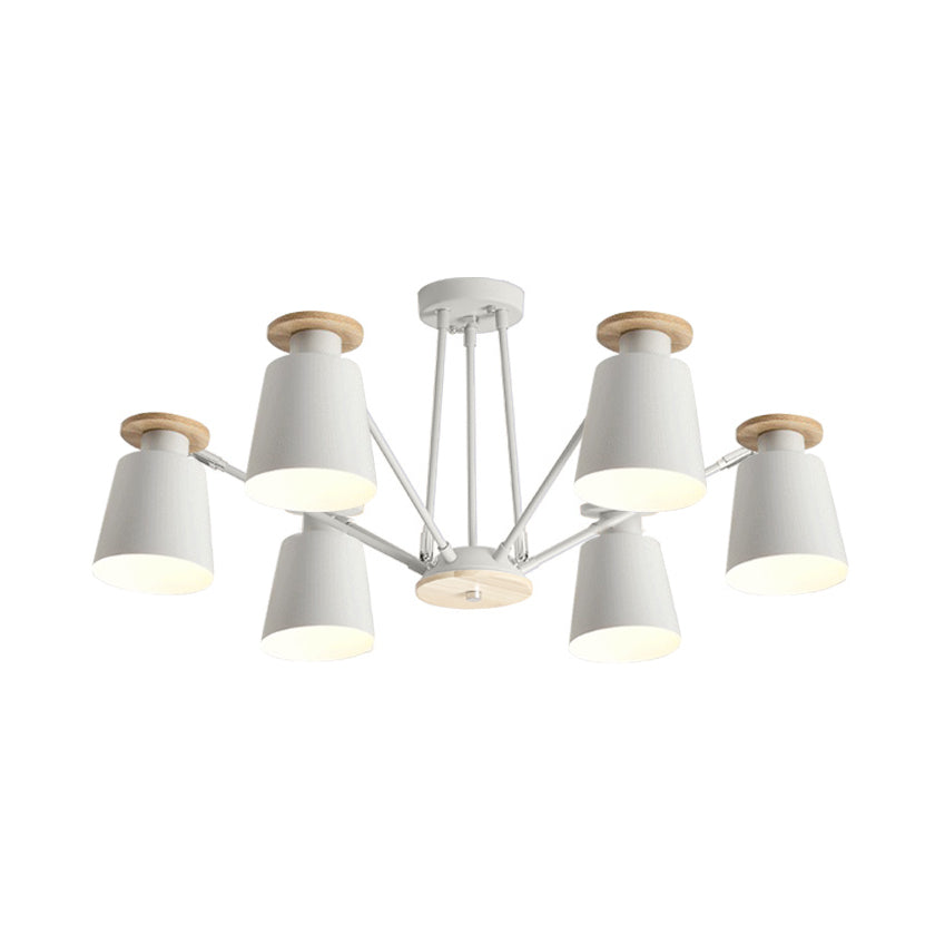 Sleek Nordic Metal Pendant Light With Rotatable Bucket Shade - Ideal For Living Room Ambiance