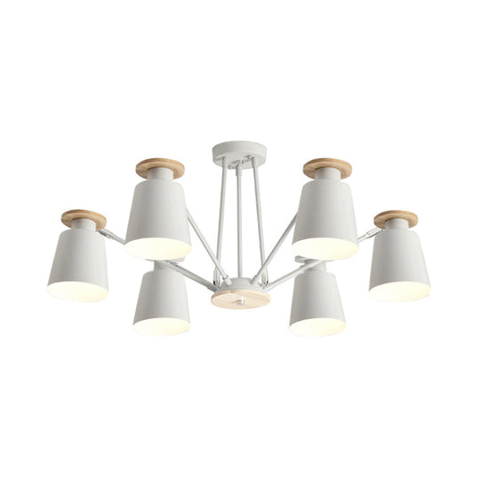 Sleek Nordic Metal Pendant Light With Rotatable Bucket Shade - Ideal For Living Room Ambiance 6 /