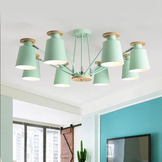 Sleek Nordic Metal Pendant Light With Rotatable Bucket Shade - Ideal For Living Room Ambiance