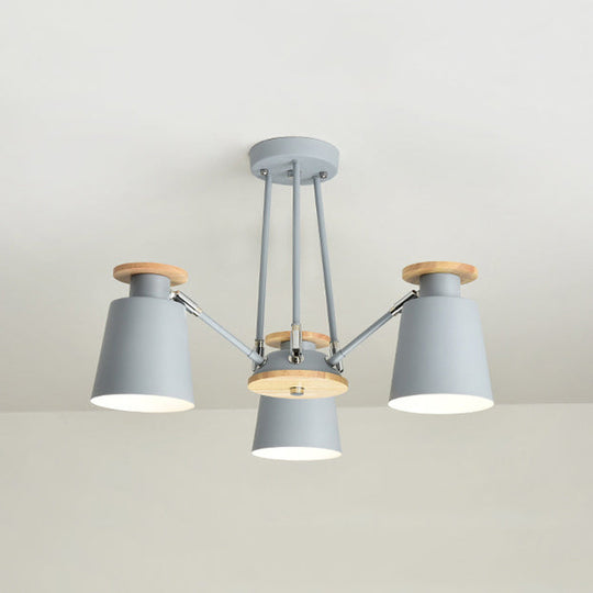 Sleek Nordic Metal Pendant Light With Rotatable Bucket Shade - Ideal For Living Room Ambiance