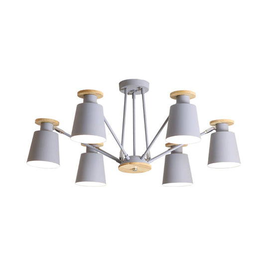 Sleek Nordic Metal Pendant Light With Rotatable Bucket Shade - Ideal For Living Room Ambiance