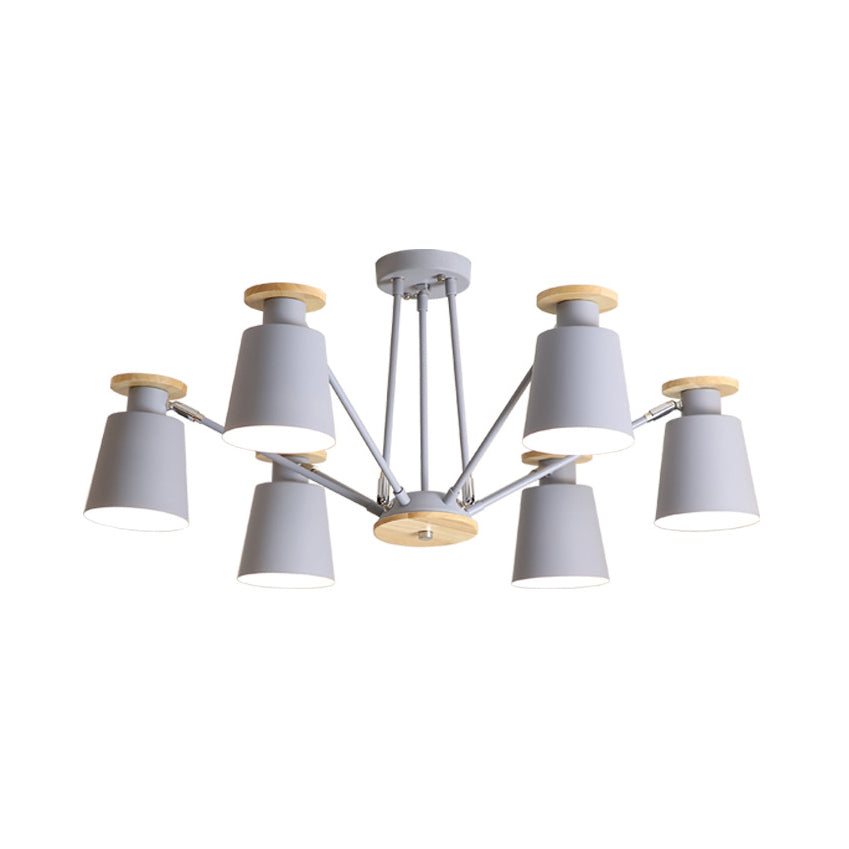 Sleek Nordic Metal Pendant Light With Rotatable Bucket Shade - Ideal For Living Room Ambiance 6 /