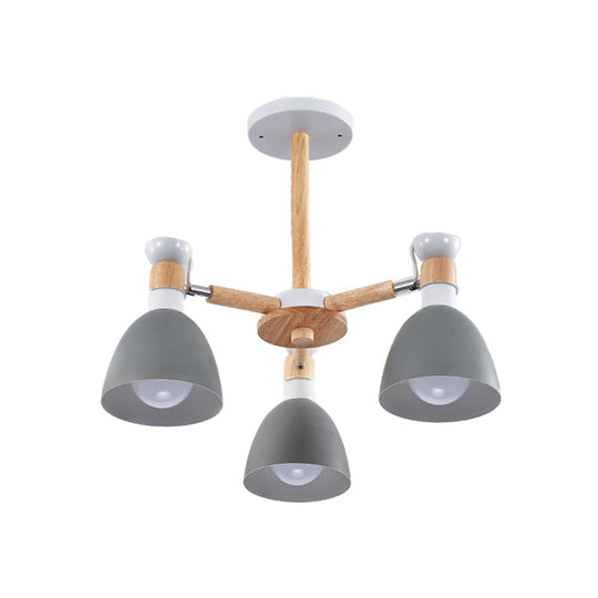 Rotatable Metal Bowl Chandelier - Kindergarten Macaron Hanging Light