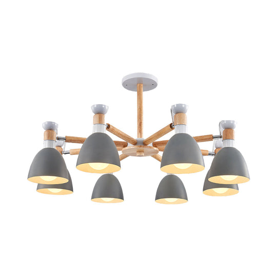 Rotatable Metal Bowl Chandelier - Kindergarten Macaron Hanging Light