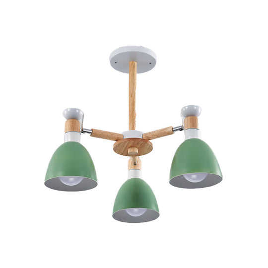 Rotatable Metal Bowl Chandelier - Kindergarten Macaron Hanging Light