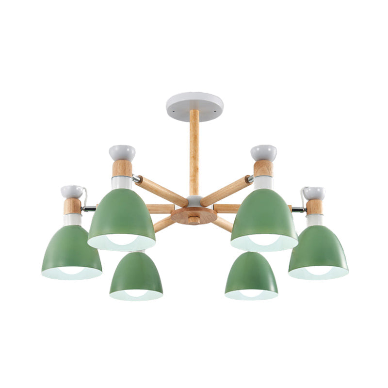 Rotatable Metal Bowl Chandelier - Kindergarten Macaron Hanging Light