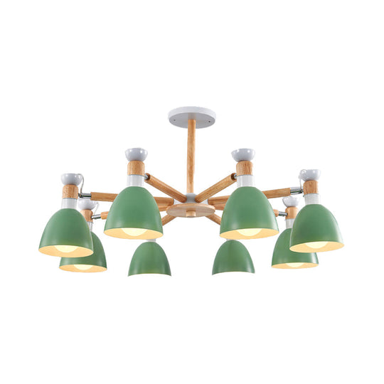 Rotatable Metal Bowl Chandelier - Kindergarten Macaron Hanging Light