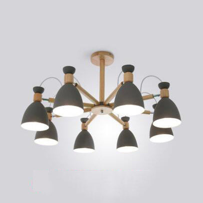 Nordic Stylish Metal Domed Hanging Light - Rotatable Chandelier For Study Room