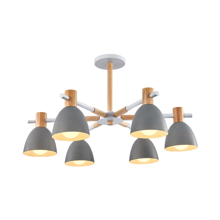 Modern Metallic Macaron Chandelier: Stylish Candy-Colored Game Room Lighting