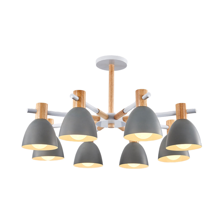 Modern Metallic Macaron Chandelier: Stylish Candy-Colored Game Room Lighting