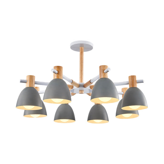 Modern Metallic Macaron Chandelier: Stylish Candy-Colored Game Room Lighting 8 / Grey