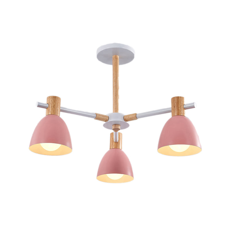 Modern Metallic Macaron Chandelier: Stylish Candy-Colored Game Room Lighting