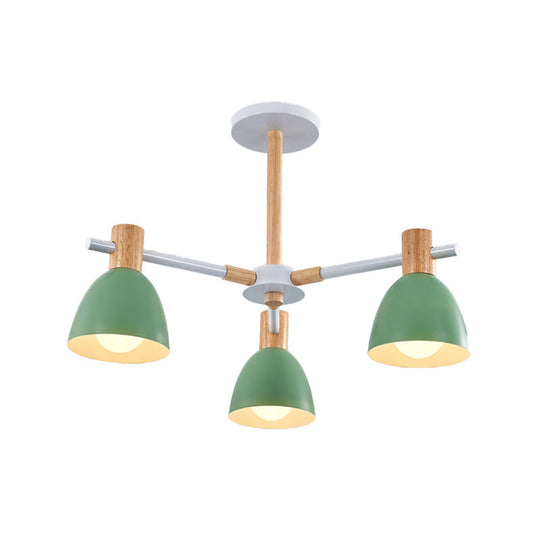 Modern Metallic Macaron Chandelier: Stylish Candy-Colored Game Room Lighting