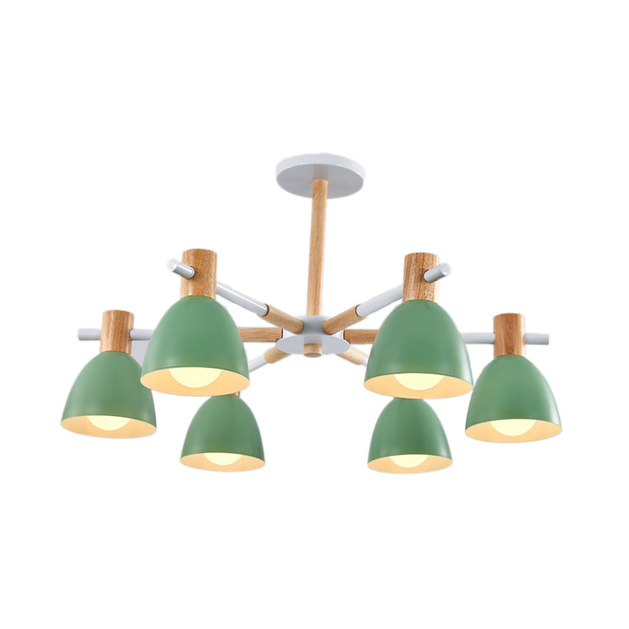 Modern Metallic Macaron Chandelier: Stylish Candy-Colored Game Room Lighting